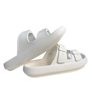 NEW J Slides Women's SoCool White Beach Slide Comfortable Sandals Size 9